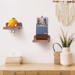 Small Floating Shelf, 4x4 Inch Display Ledges for Wall,Mini Shelves,Rustic Wood Shelf for Bedroom Living Room Bathroom Kitchen (4, Light Walnut)