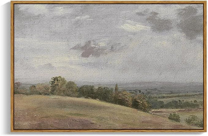 InSimSea Framed Canvas Wall Art Vintage Decor, WildField Landscape Painting Wall Decor, Modern Farmhouse, Rustic Wall Art for Living Room Bedroom, French Country Decoration, 24"x36"