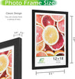 FrameWorks 2-Pack, 12x18 Matted to 11x17 Picture Frame, Black – Classic Wooden Photo Frame with Tempered Glass, Modern Matte Finish for Prints, Posters, Certificates & Wall Decor – Gallery-Ready