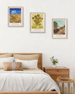 HesenDot Van Gogh Framed Wall Art Set of 3, 12x16 Inch Canvas Prints, Wheatfield, Sunflowers, Landscape Paintings, Vintage Artwork Posters Home Decoration for Living Room Bedroom Gallery Office