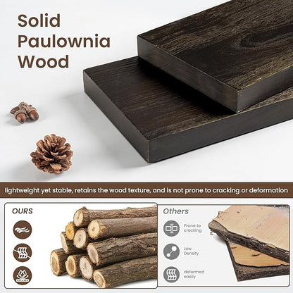 fuqing Floating Shelves for Wall - 48 Inch Dark Wood Shelves Set of 1-48 Inch Wide x 9.3 Inch Deep x 1.6 Inch Thick Wooden Wall Shelves for Room Decor & Storage