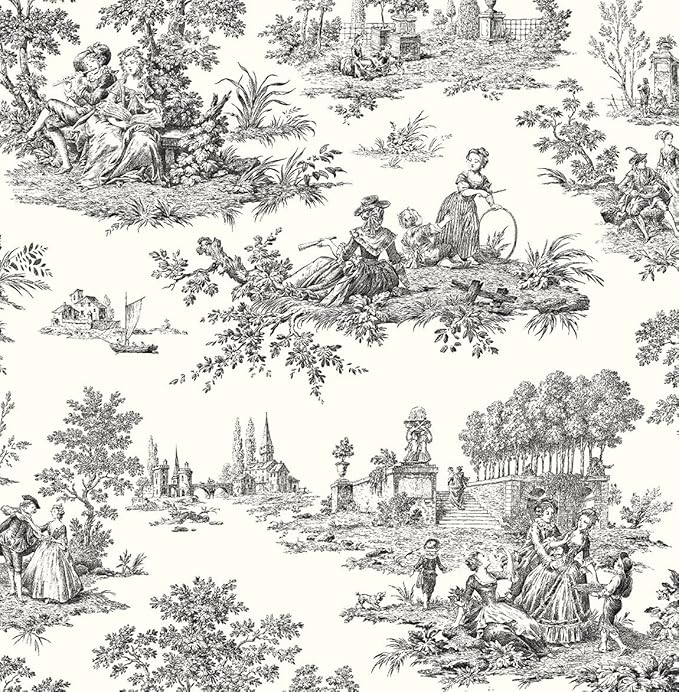 NextWall Chateau Toile Peel and Stick Wallpaper (Inkwell)