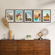 upsimples 11x17 Picture Frame Set of 5, Display Pictures 9x15 with Mat or 11 x 17 Without, Wall Gallery Poster Frames, Black