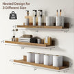 Axeman Picture Ledge Shelf | 24 Inch Brown Floating Shelves Set of 3 | Rustic Brown Wood Wall Shelves with Lip | 24