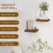 Fun Memories Floating Shelves, 8 Inch Deep Floating Shelves for Wall, 8 x 8 Wall Shelves, Rustic Wood Floating Shelf for Living Room, Bedroom, Bathroom, Rustic Brown Color, Set of 2