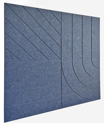21.65" Large Square Acoustic Panels 4-Pack - Sound Absorbing Wall Panels, Noise Reducing Soundproof Decorative Felt Tiles for Home Office, Studio, Living Room - Denim Blue