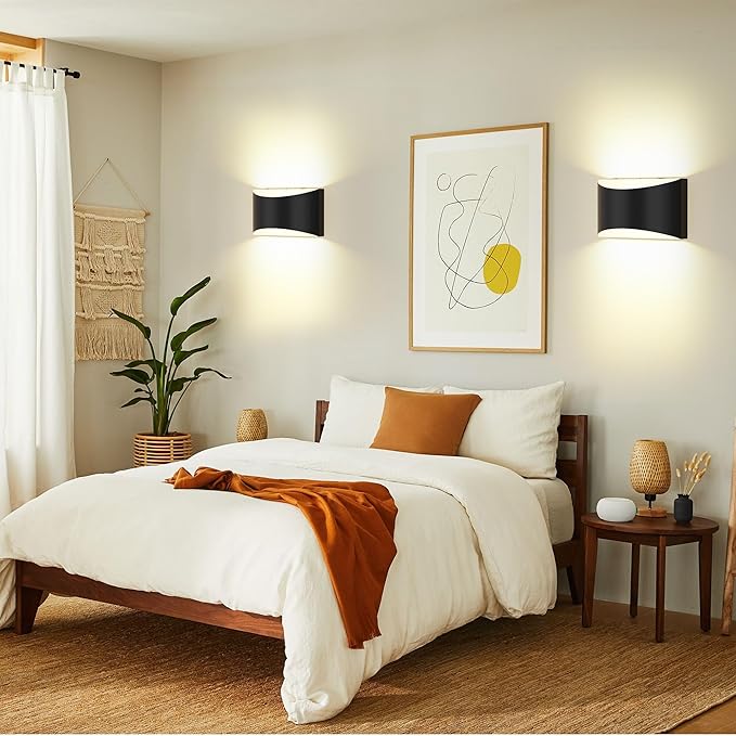 FOLKSMATE Battery Operated Wall Sconces Set of 2, 8000mAh Rechargeable Wall Lamps, 3 Color Temperatures, Timer Dimmable Light for Bedroom, Living Room, Hallway