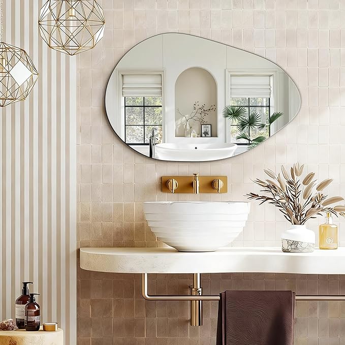 FICTOR Irregular Asymmetrical Wall Mirror, 32