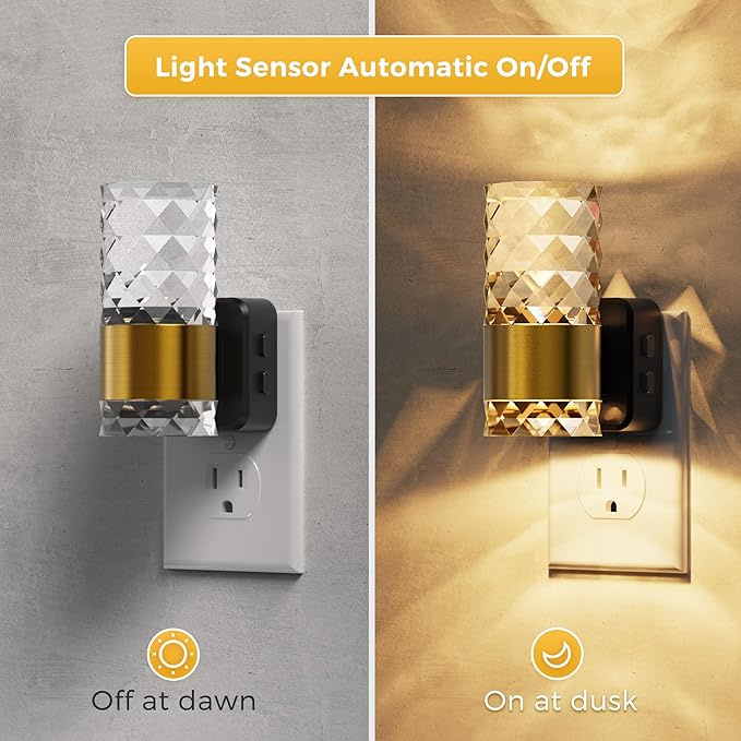 L LOHAS LED Night Light, Night Lights Plug into Wall, 10-Color RGB Change Nightlights,10/50/100LM Adjustable Automatic Nightlights Plug in with Dusk to Dawn Sensor for Room Bathroom Hallway