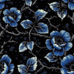 FLFK Black Floral Wallpaper Peel and Stick Dark Blue Flower Wallpaper 16