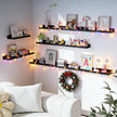Heimlove Picture Ledge Shelf, Floating Shelves Set of 2, 24 Inches Picture Shelf for Wall with Ledge, Kids Bookshelf Wall Mounted for Living Room Bedroom Decor Books Photo Frames - Black