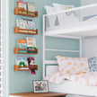 Wallniture Utah Floating Shelves for Wall, Wood Bookshelf for Kids Books, Picture Frames, Nursery Wall Decor, Walnut, Set of 2
