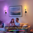 DORESshop Battery Operated Wall Sconce Set of 2, Wireless Wall Light Easy to Install, 15 Color Rechargeable Wall Sconces, Sconce Wall Decor Set of 2 for Bedroom, Living Room, Black, 27in