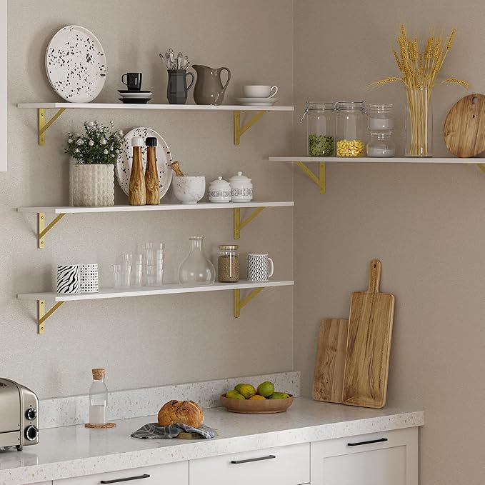 DINZI LVJ Long Wall Shelves, Set of 4, 47.3