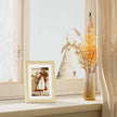 Vittanly 5x7 Picture Frame Set of 4, Display Pictures 4x6 with Mat or 5x7 without Mat, Small Photo Frames for Wall or Tabletop Display, Engineered Wood with Shatter Resistant Plexiglass, Natural