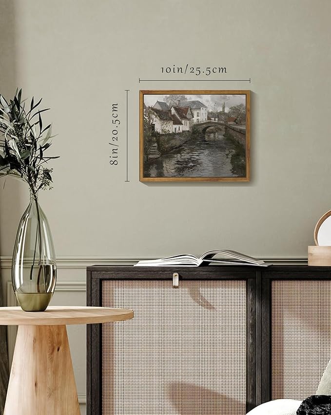 SHENIFY Vintage Town Framed Canvas Wall Art French Classic Wall Prints Modern Farmhouse Bathroom Kitchens Office Decor - 8