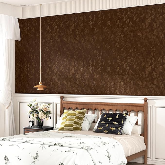 Wallercity Brown Self Adhesive Velvet Flocking Contact Paper for Jewelry Box Drawer Flock Fabric Wallpaper for Shelf Liner Display Cabinets Felt Wall Paper for Jewel Case Dressing Table 15.8x78.7 in