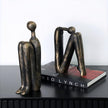 Book Ends for Shelves, Artistic Resin Sculpture Book Stoppers, Minimalist Home Office Decorative Gift for Book Lovers & Designers, Perfect for Bookshelf & Desk Organization, Set of 2