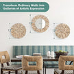 Boho Decorative Mirror for Living Room, 3PCS Handcrafted Mother of Pearl Mirror Wall Decor for Home Dorm Apartment Hallway Staircase, Mosaic Art Plates for Wedding Decoration (Dark Brown)