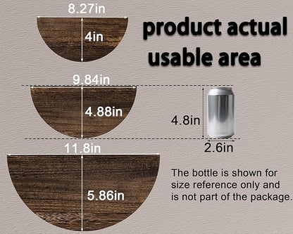 Solid Wood Half Round Floating Wall Shelves | Elegant Floating Shelves, Elevate Your Space. Perfect for Living Rooms, Bathrooms, Bedrooms, Offices, Children's Rooms Brown