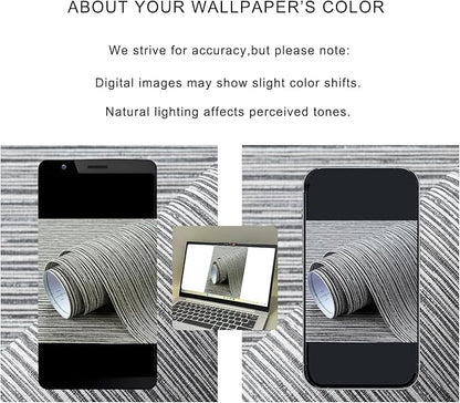 Grasscloth Textured Wallpaper Gray Peel and Stick 24inX393in Fabric Wall Paper Upgraded Thick Self-Adhesive Vinyl Contact Paper for Home Use(Dark Grey)
