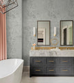 Guvana Grey Concrete Wallpaper Peel and Stick Gray Cement Wallpaper Faux Textured Limewash Contact Paper Modern Self Adhesive Removable Wall Paper for Bedroom/Bathroom Accent Wall Decor 15.7