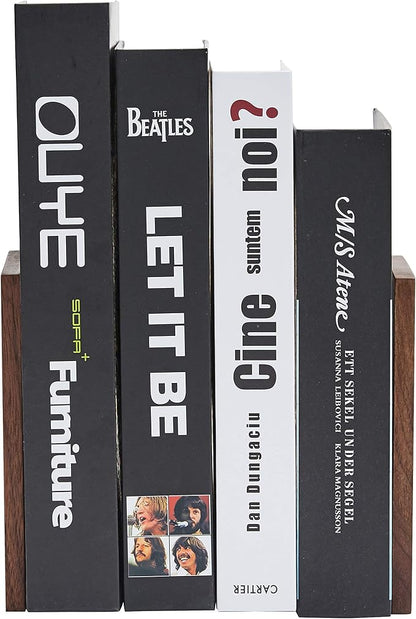 Pandapark Wood Decorative Bookends,Non-Skid Bookend for Shelves,Heavy Duty Bookends,Book Stand for Books/CDs,1 Pair