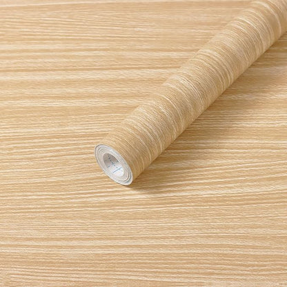 Heroad Brand Natural Wood Contact Paper for Cabinets Light Wood Grain Contact Paper Decorative Self Adhesive Wood Wallpaper 17.71 inch x59 inch /Roll