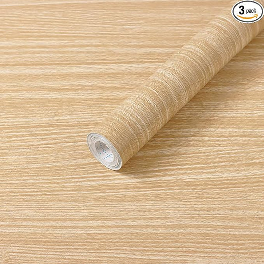 Heroad 197" x 17.7" Contact Paper Peel and Stick Wallpaper Wood Contact Paper for Cabinets and Drawers Countertops Modern Natural Light Wood Grain Oak Maple Cherry Removable Paper Vinyl