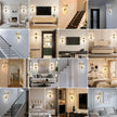 LUTEC Cordless Wall Sconces Set of 2, 5200mAh Wireless Rechargeable Battery Operated LED Wall Lamps, 3 Color Stepless Dimming Portables Lightings for Wall Painting/Living Room/Bedroom/Hallway Decor