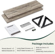 Floating Shelves, 8 Inch Deep Rustic Wood Wall Storage, 24W x 8D Wall Shelves Set of 2, Heavy Duty Metal Brackets, Industrial Book Shelf for Living Room, Kitchen, Bathroom, Bedroom, Grey