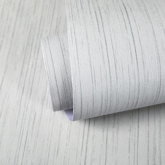Beige Grey Grasscloth Peel and Stick Wallpaper 15.74