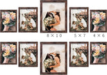 LUCKYLIFE Picture Frame Set 10-Pack, Gallery Wall Frame Collage with 8x10 5x7 4x6 Frames in Brown Finishes