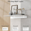 Danpoo Adhesive Floating Shelf for Wall Storage, Metal Wall Shelf for Bedroom/Living Room/Kitchen/Bathroom, Display Shelf for Collectibles(Silver, 12