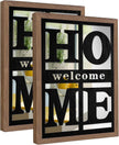 2 PCS Accent Mirrors，Home Signs Wall Decor， Rustic Farmhouse Wall Mirror for Living Room, Bedroom, Bathroom & Entryway 18”x12”