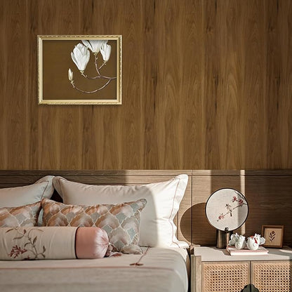 Wood Contact Paper Peel and Stick, Thicken Vintage Brown Wood Grain Wallpaper for Countertops Furniture, Natural Wood Furniture Sticker Self-Adhesive Removable Waterproof Vinyl Film 15.7 in X 196 in