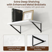 Axeman Deep Floating Shelves - 20 Inch White Floating Shelves Set of 2-12 Inch Deep Wood Wall Shelves for Living Room Bathroom Kitchen