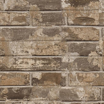 VEELIKE Brown Faux Brick Wallpaper 15.7''x118'' 3D Textured Peel and Stick Wall Paper Self Adhesive Waterproof Contact Paper for Wall Kitchen Backsplash Room Decor Vinyl