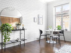 Kitchen Peel and Stick Wallpaper White Wallpaper Contact Paper for Cabinets Bathroom Papel Tapiz para Cocina Renter Friendly Self-Adhesive Waterproof Removable Laundry Room 17.3
