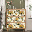 Yellow Floral Wallpaper Peel and Stick, Vintage Botanical Contact Paper 17.5
