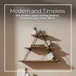 Triangle Decorative Wall Shelf – 3-Tier Metal & Wood Home Decor Floating Display Shelf – Modern Wall Shelves for Bathroom, Bedroom & Living Room – Brown & Black, 20