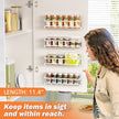 Spice Rack wall mounted 2 Pack, Space-Saving Spice Organizer for Spice Jars and Seasonings,Screw or Adhesive Hanging Spice Rack Organizer for Your Kitchen Cabinet,or Pantry Door,White