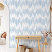 WENMER Blue Striped Wallpaper, Geometric Peel and Stick Wallpaper, 17.7''×118'' Blue and White Contact Paper, Self Adhesive Removable Wall Paper for Bathroom Cabinets Kitchen