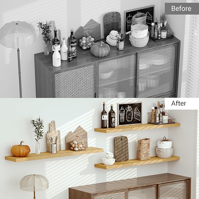 Vivelove 55 inch Long Floating Shelves for Wall, 10.3
