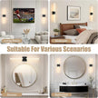 32 Inch Battery Operated Wall Sconces Set of 2, Black Dimmable Rechargeable Wall Sconces with Remote, 3 Color 360° Lighting Sconce, Modern LED Wireless Wall Light for Bedroom, Living Room