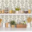 Wudnaye Floral Peel and Stick Wallpaper Vintage Tulip Floral Wallpaper 17.7in×118.1in Flower Farmhouse Contact Paper Peel and Stick Neutral Self Adhesive Removable Vinyl Wall Paper for Kitchen Bedroom