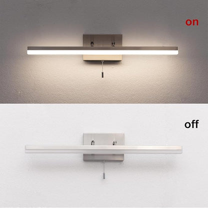 COTULIN 24-Inch Modern Brushed Nickel Bathroom Light Fixture - 180° Rotatable LED Chrome Vanity Light Bar for Over-Mirror Use, 12W Bathroom Sconce Wall Lighting with Switch on/Off
