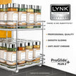 LYNK PROFESSIONAL® Pull Out Spice Rack Organizer for Inside Kitchen Cabinets - 8-3/8 inch Wide - Slide Out Drawer – Chrome Sliding Spice Organization for cabinet - Spice Racks - 2 Tier