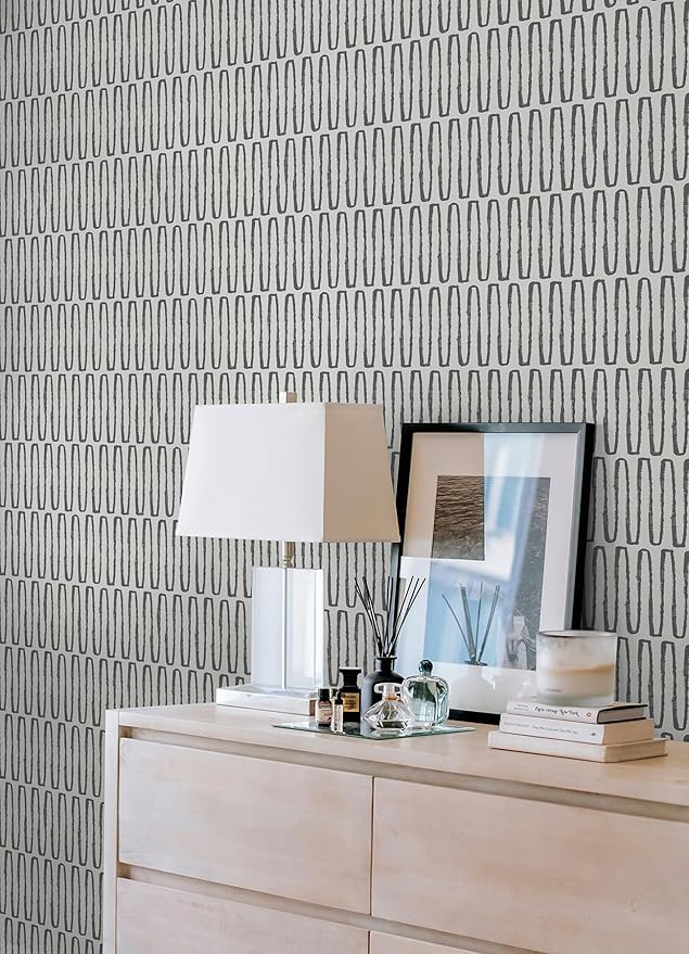 NuWallpaper Porter Charcoal Peel and Stick Wallpaper, NUS6220