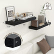 Deep Floating Shelves | 36 Inch Black Floating Shelves Set of 2 | 12 Inch Deep Rustic Wood Shelves for Wall | 36